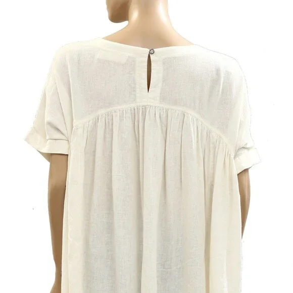 Free People We The Free Moon City Tunic Top Oversized Babydoll Ivory S 285732 - Picture 8 of 9